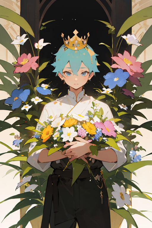 03403-3938104327-A boy wearing a crown made of blooming flowers, embodying the harmony between nature and human creativity._lora_flat2_1.2_,.png